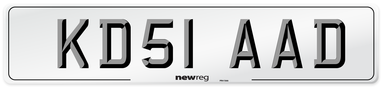 KD51 AAD Number Plate from New Reg